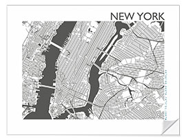 Sticker mural New York – plan de la ville