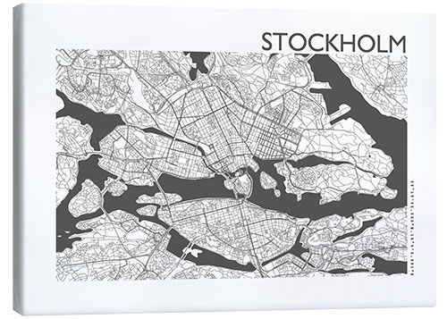 Canvas print City map of Stockholm IV