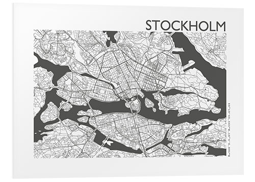 Foam board print City map of Stockholm IV