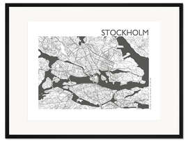 Gerahmter Kunstdruck Stadtplan von Stockholm IV