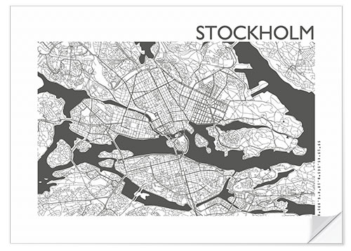 Vinilo para la pared Mapa de la ciudad de Estocolmo IV