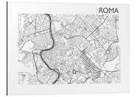 Aluminium print Roma – City map of Rome