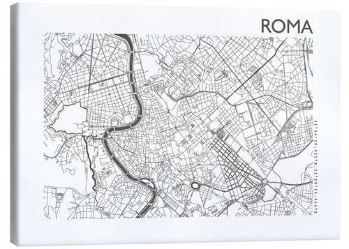 Lærredsbillede Roma – City map of Rome