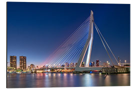 Alubild Skyline von Rotterdam und Erasmusbrücke