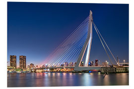 Foam board print Skyline of Rotterdam and Erasmus Bridge