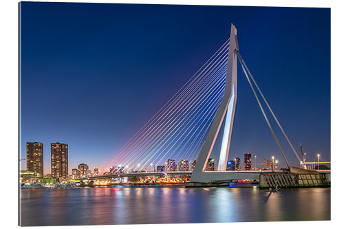 Gallery print Skyline of Rotterdam and Erasmus Bridge