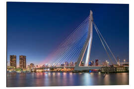 Magnettafel Skyline von Rotterdam und Erasmusbrücke