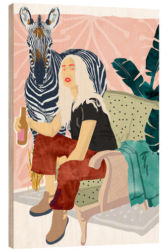 Wood print Zebra Hangout