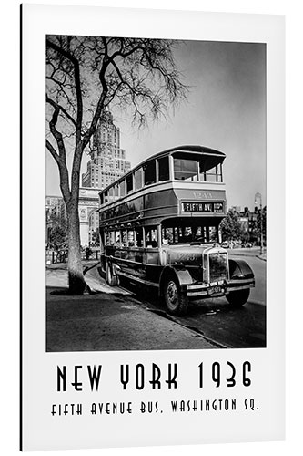 Tableau en aluminium New York 1936, Fifth Avenue Bus