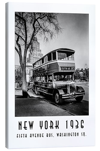 Leinwandbild Historisches New York - 10 Fifth Avenue Bus, Washington Square