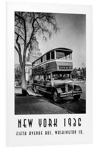 Foam board print Historic New York - 10 Fifth Avenue Bus, Washington Square