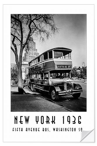 Autocolante decorativo Historic New York - 10 Fifth Avenue Bus, Washington Square