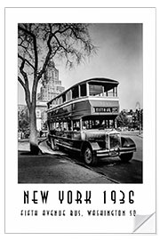 Wandsticker Historisches New York - 10 Fifth Avenue Bus, Washington Square