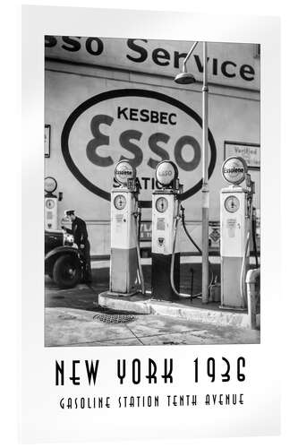 Acrylglasbild Historisches New York - Gasoline Station Tenth Avenue, Manhattan