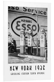 Tableau en PVC New York 1936, Gasoline Station Tenth Avenue