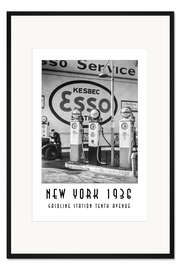 Gerahmter Kunstdruck Historisches New York - Gasoline Station Tenth Avenue, Manhattan