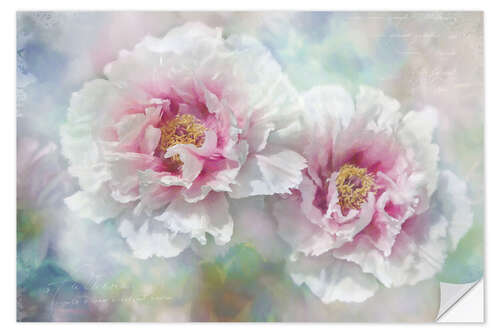 Selvklebende plakat Peony love 3