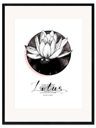 Gerahmter Kunstdruck Lotus Motivation