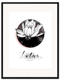 Gerahmter Kunstdruck Lotus Motivation