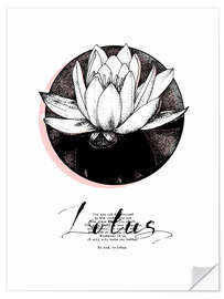 Selvklæbende plakat Lotus motivation (engelsk)