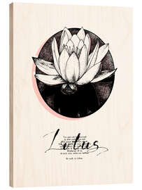 Wood print Lotus motivation