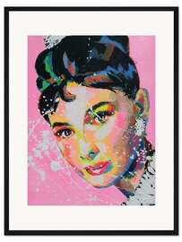 Gerahmter Kunstdruck Audrey Hepburn rose