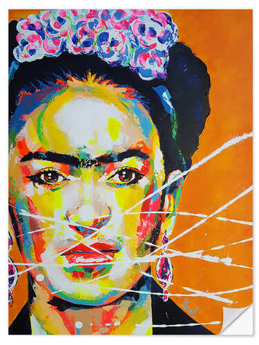 Selvklebende plakat Frida Kahlo Pop Art