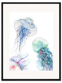 Gerahmter Kunstdruck Seeleben - Quallen
