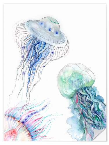 Sisustustarra Sea life - jellyfish