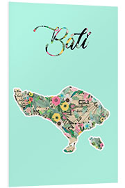 Hartschaumbild Bali Vintage Karte