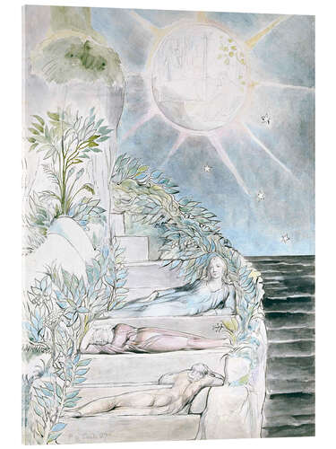 Tableau en verre acrylique Dante and Statius Sleeping with Virgil Watching