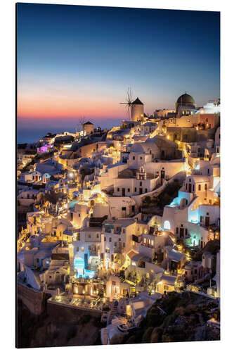 Aluminium print Santorini at the blue hour