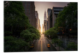 Acrylic print New York sunset in the streets