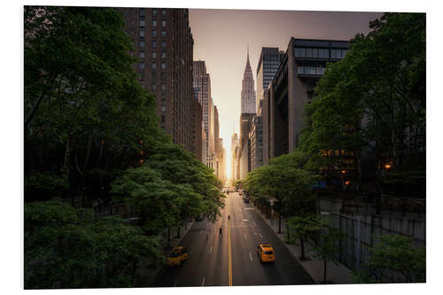 Tableau en PVC Coucher de soleil dans les rues de New York