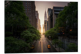 Quadro em plexi-alumínio New York pôr do sol nas ruas