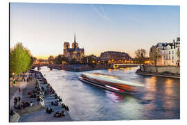 Aluminium print Notre Dame Cathedral on the Île de la Cité in the evening