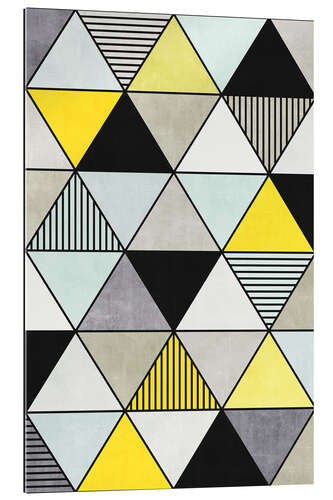 Gallery print Colorful Concrete Triangles 2 - Yellow, Blue, Grey