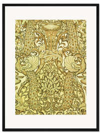 Gerahmter Kunstdruck goldene Pfauen