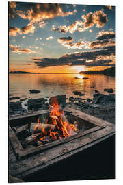 Alumiinitaulu Campfire on the lake, Sweden