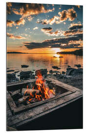 Gallery print Campfire on the lake, Sweden