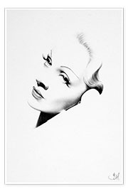 Wall print  Marlene Dietrich - Ileana Hunter