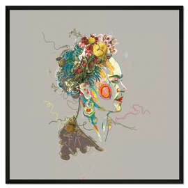 Gerahmter Kunstdruck Frida Kahlo Floral Face III