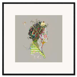 Inramat konsttryck Frida Kahlo Floral Face II