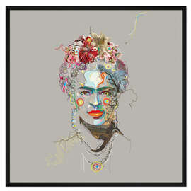 Gerahmter Kunstdruck Frida Kahlo Floral Face I