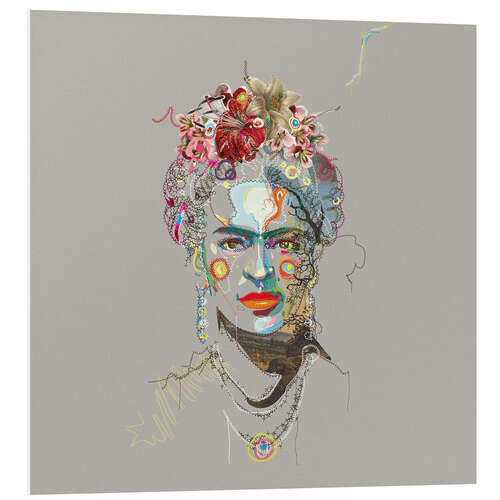 Bilde på skumplate Frida Kahlo Floral Face I