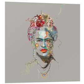 Hartschaumbild Frida Kahlo Floral Face I