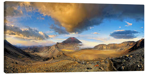 Canvas print Volcano Mount Ngauruhoe Tongariro NP New Zealand