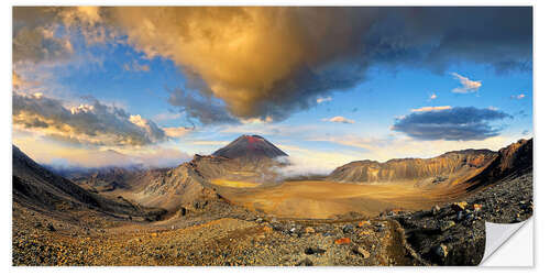 Naklejka na ścianę Volcano Mount Ngauruhoe Tongariro NP New Zealand