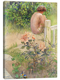 Tableau sur toile  Nue dans le jardin - Carl Larsson