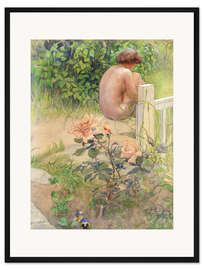 Gerahmter Kunstdruck Rücken und Rose